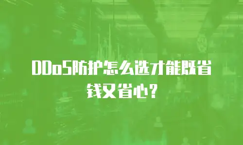DDoS防护怎么选才能既省钱又省心？