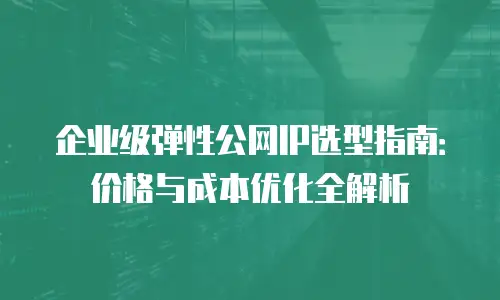 企业级弹性公网IP选型指南：价格与成本优化全解析