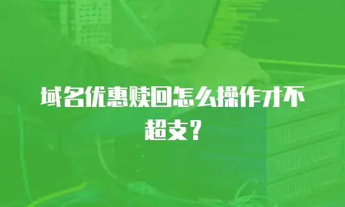 域名优惠赎回怎么操作才不超支？