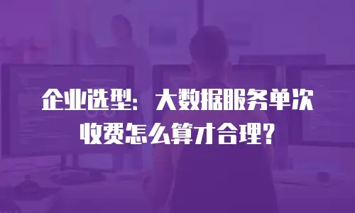企业选型：大数据服务单次收费怎么算才合理？