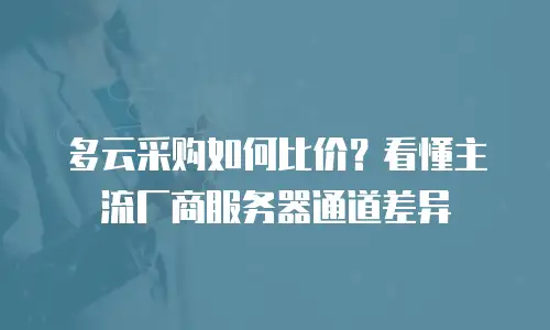 多云采购如何比价？看懂主流厂商服务器通道差异