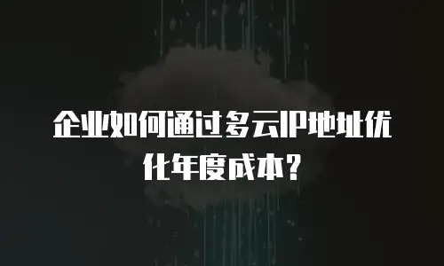 企业如何通过多云IP地址优化年度成本？