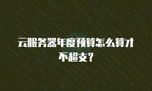 云服务器年度预算怎么算才不超支？