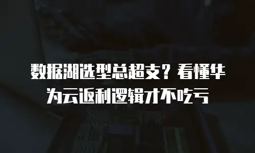 数据湖选型总超支？看懂华为云返利逻辑才不吃亏