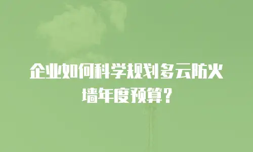 企业如何科学规划多云防火墙年度预算？