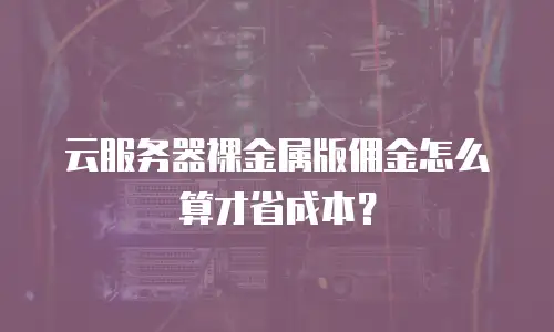 云服务器裸金属版佣金怎么算才省成本？