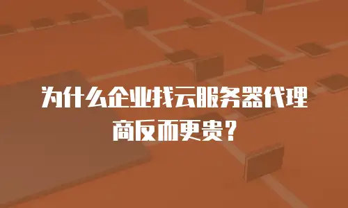 为什么企业找云服务器代理商反而更贵？