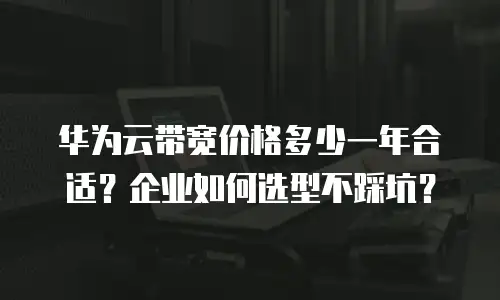 华为云带宽价格多少一年合适？企业如何选型不踩坑？