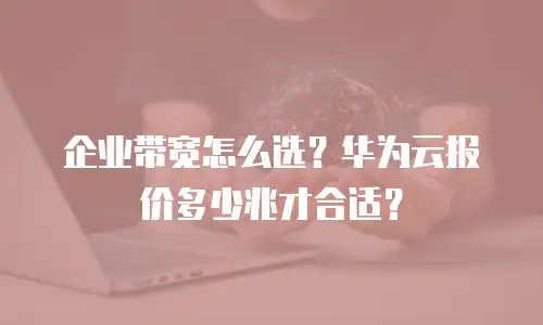 企业带宽怎么选？华为云报价多少兆才合适？