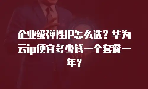 企业级弹性IP怎么选？华为云ip便宜多少钱一个套餐一年？