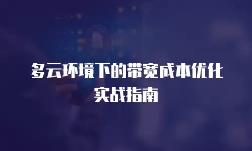 多云环境下的带宽成本优化实战指南