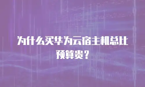 为什么买华为云宿主机总比预算贵？