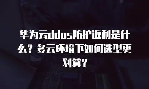 华为云ddos防护返利是什么？多云环境下如何选型更划算？