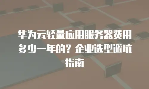 华为云轻量应用服务器费用多少一年的？企业选型避坑指南