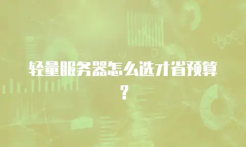 轻量服务器怎么选才省预算？