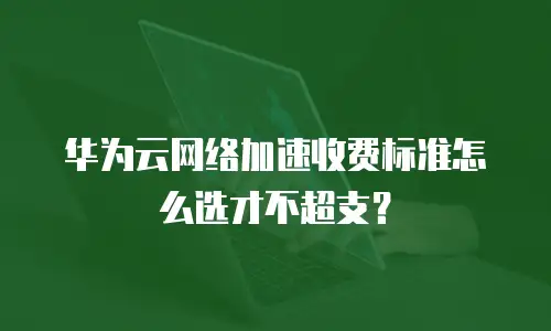 华为云网络加速收费标准怎么选才不超支？