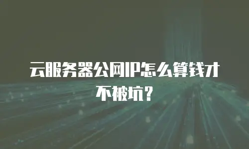 云服务器公网IP怎么算钱才不被坑？