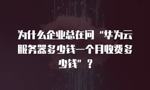 为什么企业总在问“华为云服务器多少钱一个月收费多少钱”？
