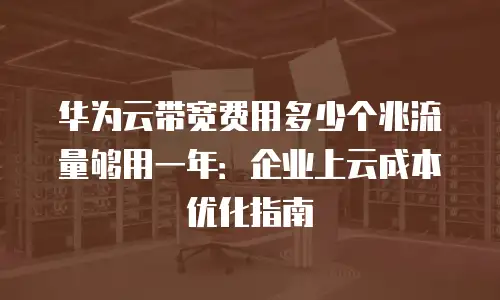 华为云带宽费用多少个兆流量够用一年：企业上云成本优化指南