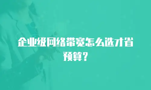 企业级网络带宽怎么选才省预算？