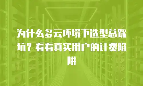 为什么多云环境下选型总踩坑？看看真实用户的计费陷阱