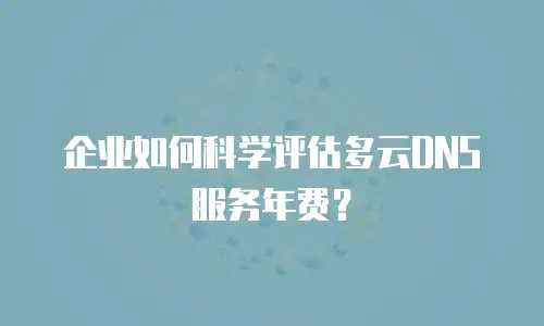 企业如何科学评估多云DNS服务年费？