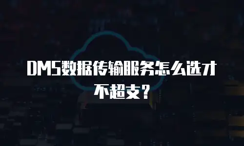DMS数据传输服务怎么选才不超支？