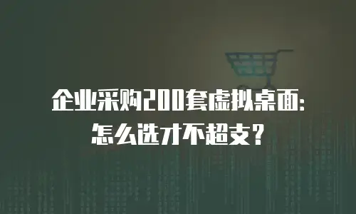 企业采购200套虚拟桌面：怎么选才不超支？