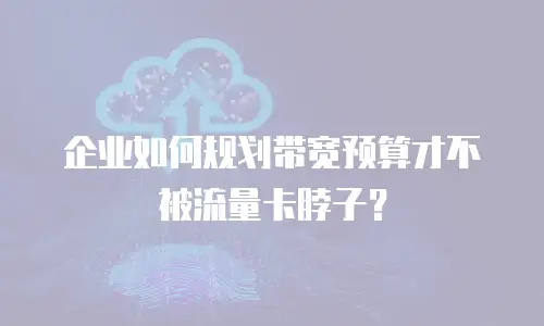 企业如何规划带宽预算才不被流量卡脖子？