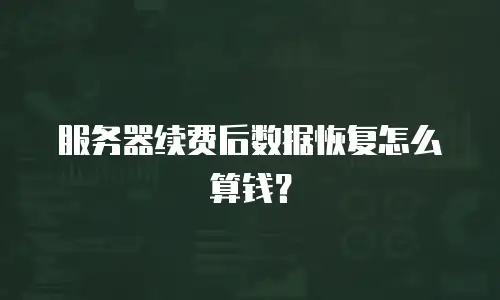 服务器续费后数据恢复怎么算钱？