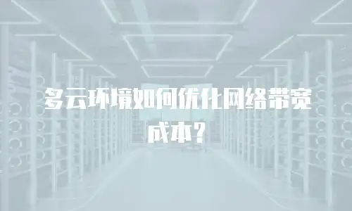 多云环境如何优化网络带宽成本？