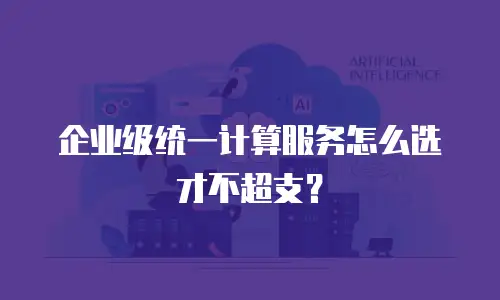 企业级统一计算服务怎么选才不超支？