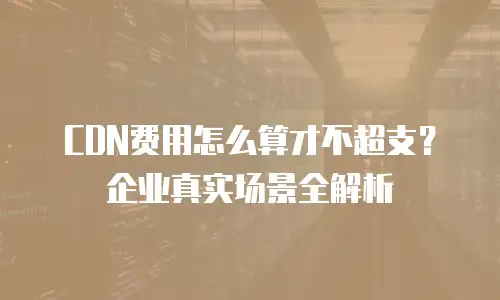 CDN费用怎么算才不超支？企业真实场景全解析
