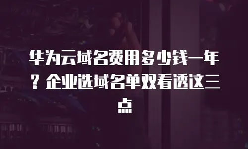 华为云域名费用多少钱一年？企业选域名单双看透这三点