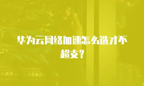华为云网络加速怎么选才不超支？
