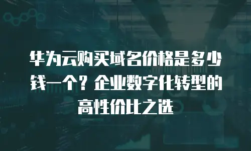 华为云购买域名价格是多少钱一个？企业数字化转型的高性价比之选
