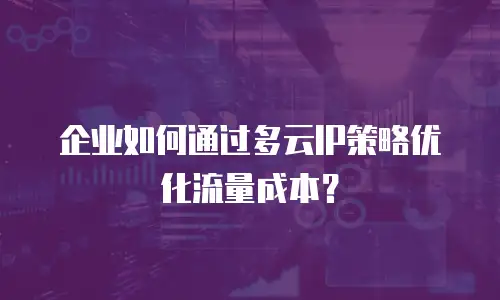 企业如何通过多云IP策略优化流量成本？