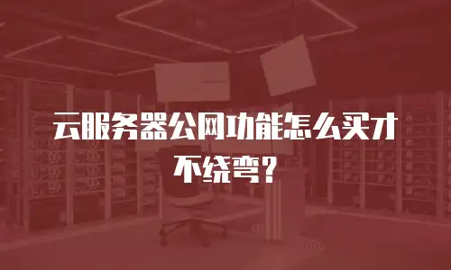 云服务器公网功能怎么买才不绕弯？