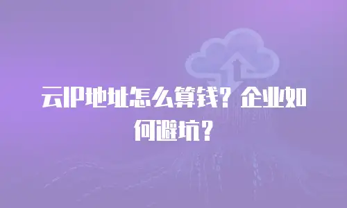 云IP地址怎么算钱？企业如何避坑？