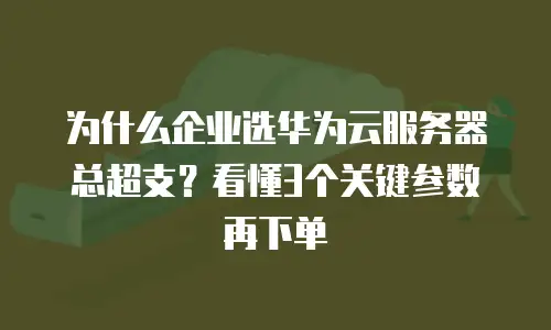 为什么企业选华为云服务器总超支？看懂3个关键参数再下单
