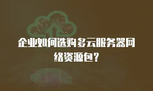 企业如何选购多云服务器网络资源包？