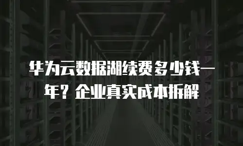 华为云数据湖续费多少钱一年？企业真实成本拆解