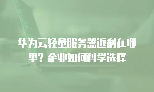 华为云轻量服务器返利在哪里？企业如何科学选择