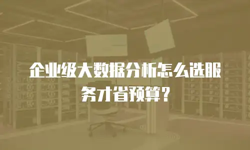 企业级大数据分析怎么选服务才省预算？