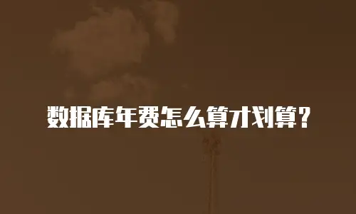数据库年费怎么算才划算？