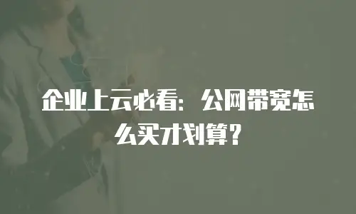 企业上云必看：公网带宽怎么买才划算？
