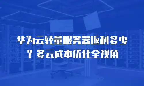 华为云轻量服务器返利多少？多云成本优化全视角