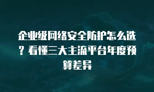 企业级网络安全防护怎么选？看懂三大主流平台年度预算差异