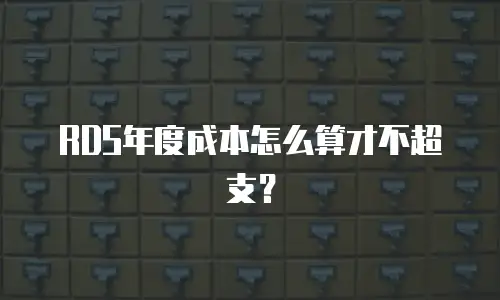 RDS年度成本怎么算才不超支？
