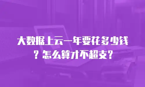 大数据上云一年要花多少钱？怎么算才不超支？